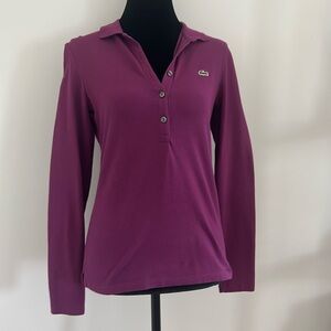 Lacoste women’s purple long sleeved polo